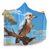 Australia Kookaburra Hooded Blanket - Kookaburra With Blue Sky Hooded Blanket