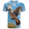 Australia Kookaburra T-shirt - Flying Kookaburra with Blue Sky T-shirt