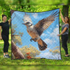 Australia Kookaburra Quilt - Flying Kookaburra with Blue Sky Quilt