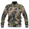 Australia Koala Baseball Jacket - Three Koalas with Gum Trees Ver1 Baseball Jacket