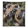 Australia Koala Quilt - Three Koalas with Gum Trees Ver1 Quilt