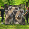 Australia Koala Quilt - Three Koalas with Gum Trees Ver1 Quilt