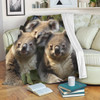 Australia Koala Blanket - Three Koalas with Gum Trees Ver1 Blanket
