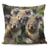 Australia Koala Pillow Covers - Three Koalas with Gum Trees Ver1 Pillow Covers