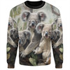 Australia Koala Sweatshirt - Three Koalas with Gum Trees Ver2 Sweatshirt