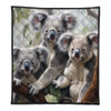 Australia Koala Quilt - Three Koalas with Gum Trees Ver2 Quilt