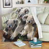 Australia Koala Blanket - Three Koalas with Gum Trees Ver2 Blanket