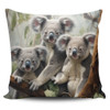 Australia Koala Pillow Covers - Three Koalas with Gum Trees Ver2 Pillow Covers