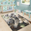 Australia Koala Area Rug - Three Koalas with Gum Trees Ver2 Area Rug