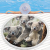 Australia Koala Beach Blanket - Three Koalas with Gum Trees Ver2 Beach Blanket