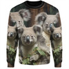 Australia Koala Sweatshirt - Three Koalas with Gum Trees Ver3 Sweatshirt