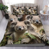 Australia Koala Bedding Set - Three Koalas with Gum Trees Ver3 Bedding Set