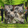Australia Koala Quilt - Three Koalas with Gum Trees Ver3 Quilt