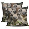 Australia Koala Pillow Covers - Three Koalas with Gum Trees Ver3 Pillow Covers