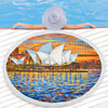 Sydney Travelling Beach Blanket - Sydney Opera House Oil Painting Art Beach Blanket