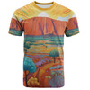 Urulu Travelling T-shirt - Urulu Mountain Oil Painting Art T-shirt