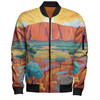 Urulu Travelling Bomber Jacket - Urulu Mountain Oil Painting Art Bomber Jacket