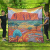 Urulu Travelling Quilt - Urulu Mountain Oil Painting Art Quilt