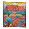 Urulu Travelling Quilt - Urulu Mountain Oil Painting Art Quilt