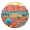 Urulu Travelling Round Rug - Urulu Mountain Oil Painting Art Round Rug