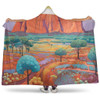 Urulu Travelling Hooded Blanket - Urulu Mountain Oil Painting Art Hooded Blanket