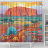 Urulu Travelling Shower Curtain - Urulu Mountain Oil Painting Art Shower Curtain