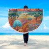 Urulu Travelling Beach Blanket - Urulu Mountain Oil Painting Art Beach Blanket