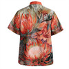 Australia Waratah Hawaiian Shirt - Red Orange Waratah Flowers Art Hawaiian Shirt