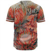 Australia Waratah Baseball Shirt - Red Orange Waratah Flowers Art Baseball Shirt