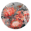 Australia Waratah Round Rug - Red Orange Waratah Flowers Art Round Rug