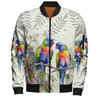 Australia Rainbow Lorikeets Bomber Jacket - Rainbow Lorikeets Birds Art Bomber Jacket