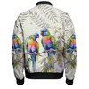 Australia Rainbow Lorikeets Bomber Jacket - Rainbow Lorikeets Birds Art Bomber Jacket