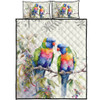 Australia Rainbow Lorikeets Quilt Bed Set - Rainbow Lorikeets Birds Art Quilt Bed Set