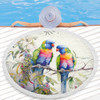 Australia Rainbow Lorikeets Beach Blanket - Rainbow Lorikeets Birds Art Beach Blanket