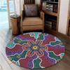 Australia Aboriginal Round Rug - Aboriginal Dot Art Color Inspired Round Rug