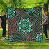 Australia Aboriginal Quilt - Aboriginal Green Dot Art Inspired Quilt