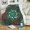 Australia Aboriginal Blanket - Aboriginal Green Dot Art Inspired Blanket