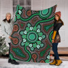 Australia Aboriginal Blanket - Aboriginal Green Dot Art Inspired Blanket