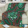 Australia Aboriginal Blanket - Aboriginal Green Dot Art Inspired Blanket