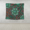 Australia Aboriginal Tapestry - Aboriginal Green Dot Art Inspired Tapestry