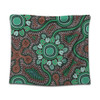 Australia Aboriginal Tapestry - Aboriginal Green Dot Art Inspired Tapestry