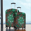 Australia Aboriginal Luggage Cover - Aboriginal Green Dot Art Inspired Luggage Cover