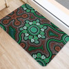 Australia Aboriginal Door Mat - Aboriginal Green Dot Art Inspired Door Mat