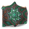 Australia Aboriginal Hooded Blanket - Aboriginal Green Dot Art Inspired Hooded Blanket