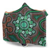 Australia Aboriginal Hooded Blanket - Aboriginal Green Dot Art Inspired Hooded Blanket