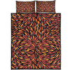 Australia Aboriginal Quilt Bed Set - Aboriginal Bush Leaves Seamless Texture Quilt Bed Set