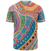 Australia Aboriginal Baseball Shirt - Aboriginal Colourful Dots Art Inspired Baseball Shirt