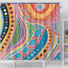 Australia Aboriginal Shower Curtain - Aboriginal Colourful Dots Art Inspired Shower Curtain