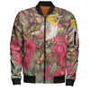 Australia Silvereye Bomber Jacket - Silvereye and Gum Blossom Bomber Jacket