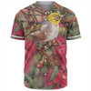 Australia Silvereye Baseball Shirt - Silvereye and Gum Blossom Baseball Shirt